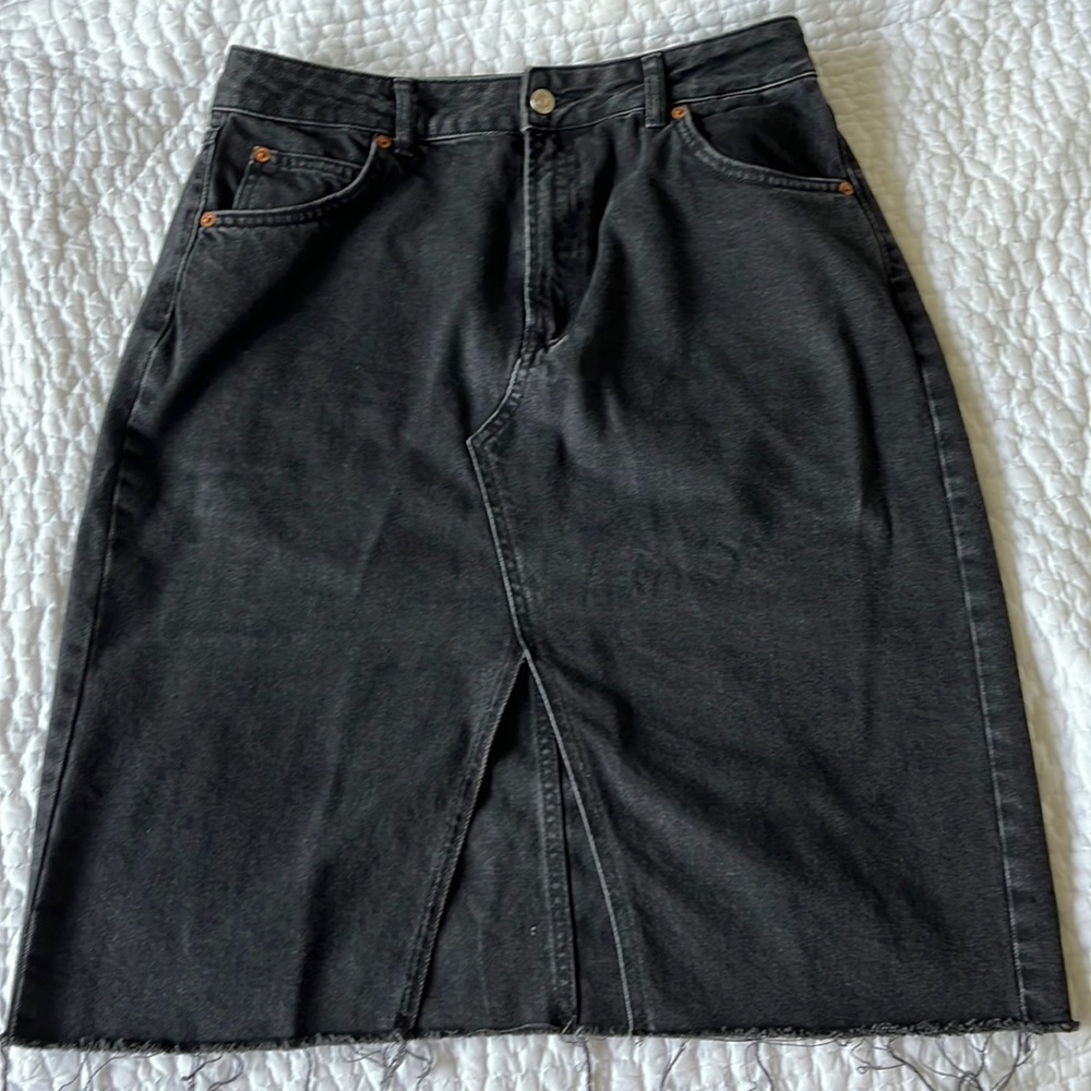 Black denim topshop skirt